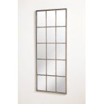 silver metal framed window pane mirror