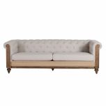 deconstructed chesterfield style sofa with wooden frame