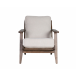 Wooden frame armchair with cream back and seat cushion 