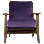 Block & Chisel purple velvet upholstered occasional chair with rubber wood legs