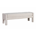 Cream upholstered ottoman with seat