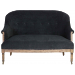 Block & Chisel charcoal velvet upholstered 2 seater sofa