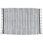Block & Chisel natural black and white carpet with tassels