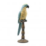blue and yellow parrot, decor, statue