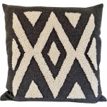 Charcoal punch needle cushion with natural detail