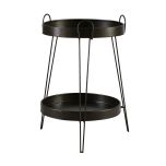 Brendon metal industrial 2 tiered side table