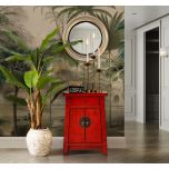Painted lacquered cabinet with 2 doors and 1 drawer