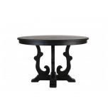dark wood round dining table with decorative base Château Collection
