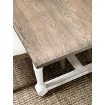 Block and chisel dining table antique white weathered oak