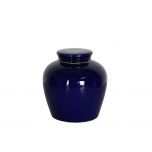 Blue ceramic jar with lid 