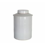 White ceramic jar with lid 