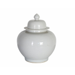 White ceramic jar with lid 