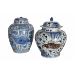 blue and white ceramic ginger jar with lid 