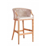 white wash rattan barstool with wooden legs villa collection
