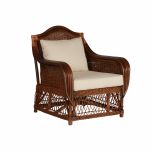 Block and chisel cane armchair with back and seat cushions