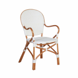 rattan and synthetic weave patio chair in white