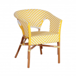 yellow and white patio tub chair 