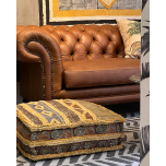 Block and chisel leather chesterfield sofa