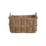 Kubu weave rectangular basket with wicker handles.