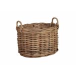Oval kubu weave basket with handles