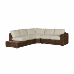 rattan cane corner settee with cushions