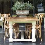 Block & Chisel two tone weathered oak dining table with antique white base