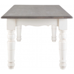 Block & Chisel rectangular weathered oak dining table with an antique white finish