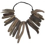 Block & Chisel round metal and drift wood necklace