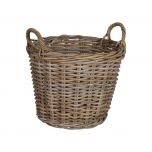 Kubu weave round basket with handles