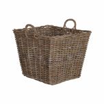 Kubu weave rectangular basket with wicker handles.