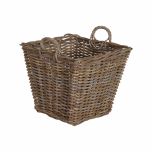 Kubu weave rectangular basket with wicker handles.