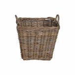Kubu weave rectangular basket with wicker handles.