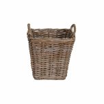 Kubu weave rectangular basket with wicker handles.