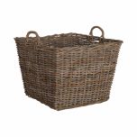 Kubu weave rectangular basket with wicker handles.