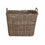Kubu weave rectangular basket with wicker handles.