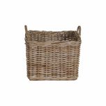 Square rattan storage basket with handles