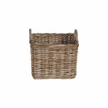 Square rattan storage basket with handles