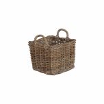Square rattan storage basket with handles