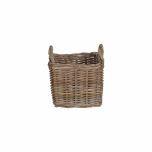 Square rattan storage basket with handles