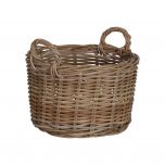 Round kubu weave basket with handles