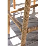 Block and chisel outdoor bar chair with seat cushion