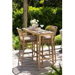 Block and chisel outdoor bar chair with seat cushion