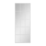 White metal framed window pane mirror