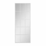 White metal framed window pane mirror