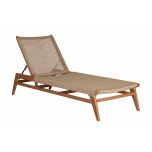 Adjustable sun lounger in teak resort collection