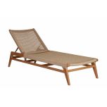 Adjustable sun lounger in teak resort collection