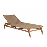 Adjustable sun lounger in teak resort collection