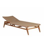 Adjustable sun lounger in teak resort collection