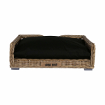 Rattan dog bed with cushion