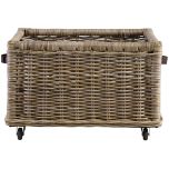Block & Chisel kubu rattan basket with leather handles